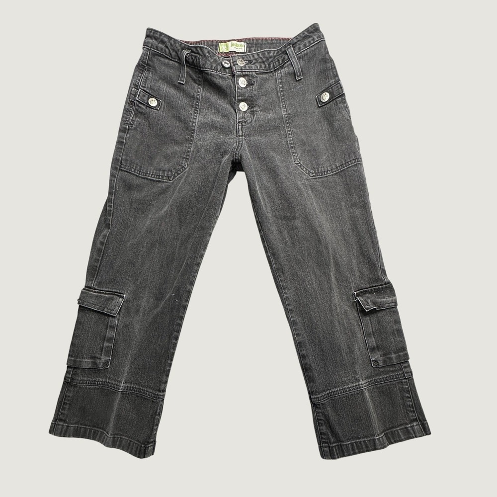 Vintage Wrangler Jeans Women 7/8 Black 20X Cargo Straight Leg Button Fly WJS30BK